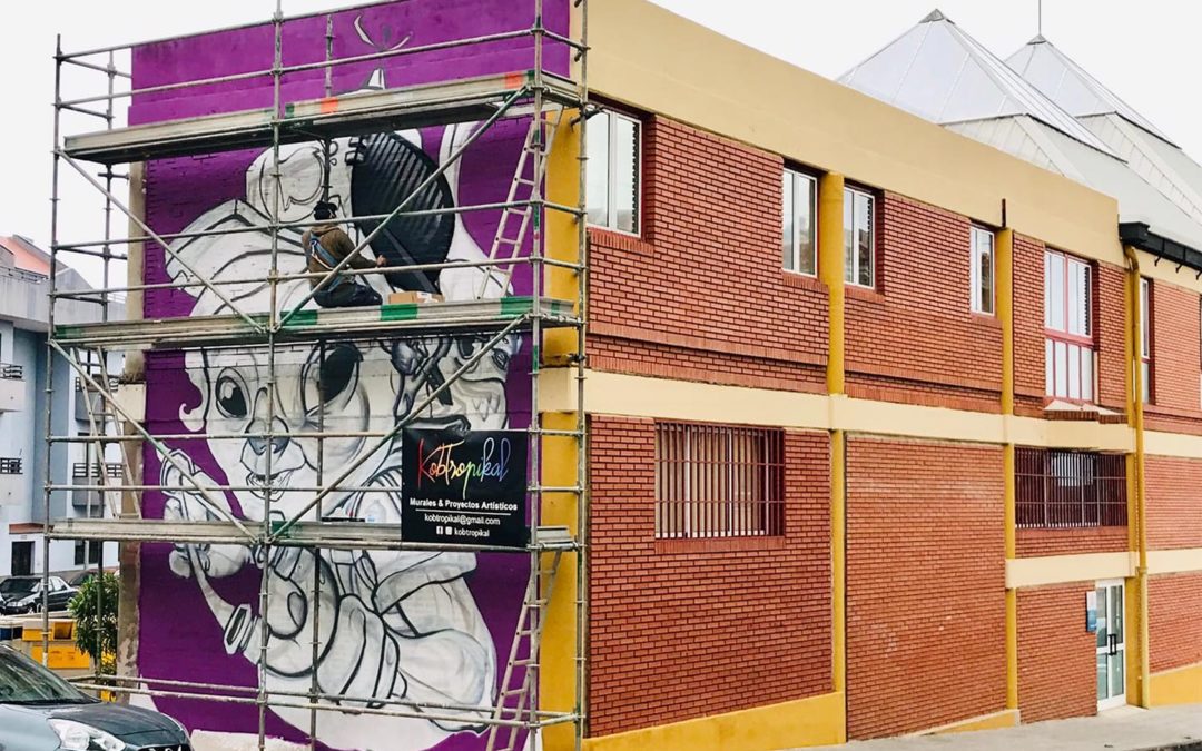 El festival de arte urbano de Los Realejos ‘6 de 12’ crea su tercera obra de la mano del artista Tanausú Alemán