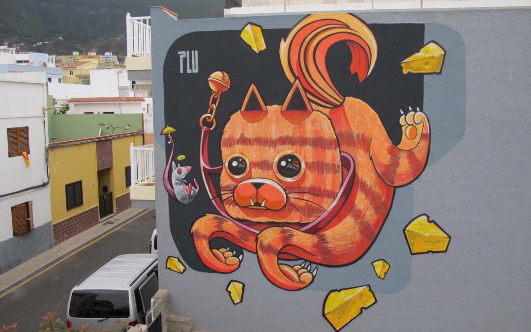 Una nueva obra mural del artista Ayoze Jiménez sigue complementando el museo al aire libre realejero