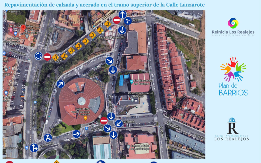La obra de repavimentación del tramo superior de Calle Lanzarote obligará a su corte al tráfico