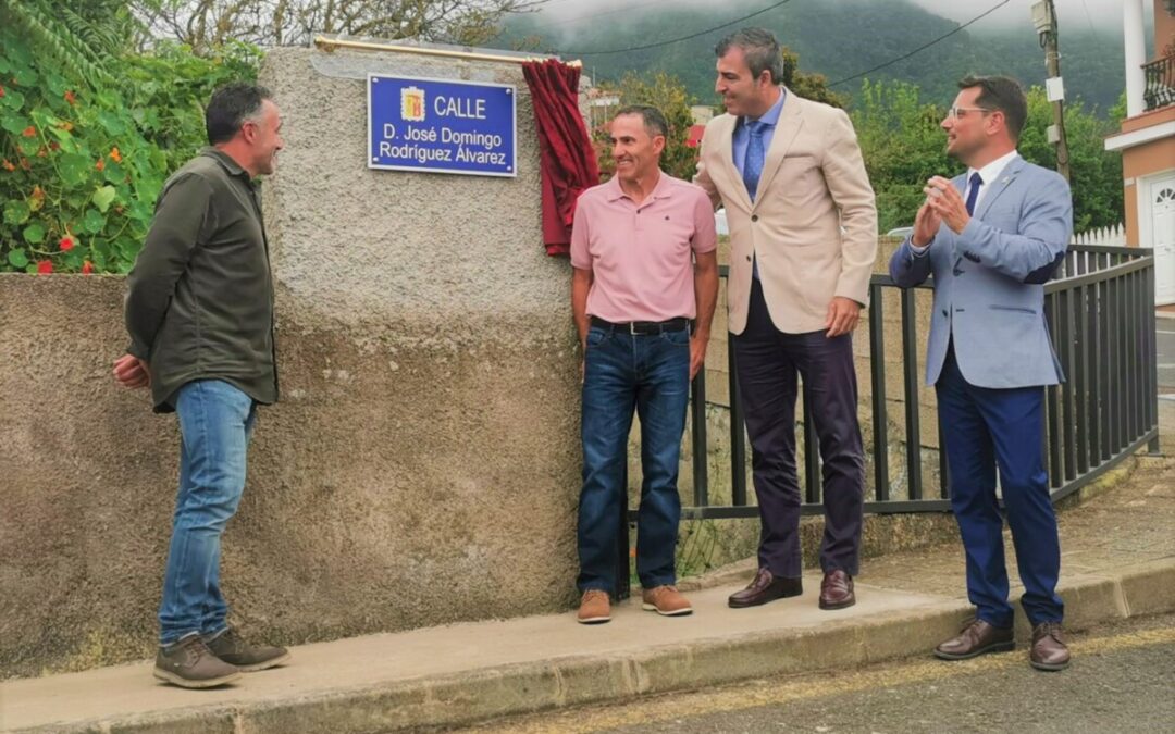 El atleta invidente José Domingo Rodríguez “El Fulla” da nombre desde este jueves a una calle de Los Realejos