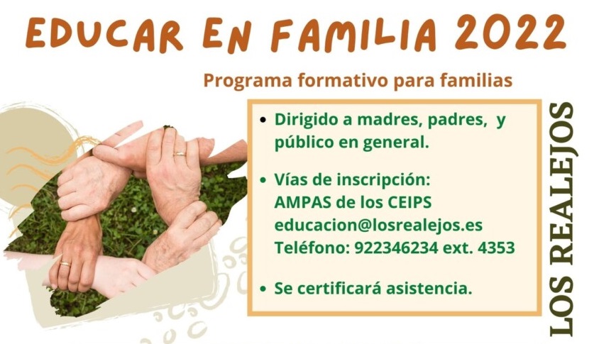 Los Realejos retoma el programa formativo ‘Educar en familia’ con cuatro sesiones gratuitas
