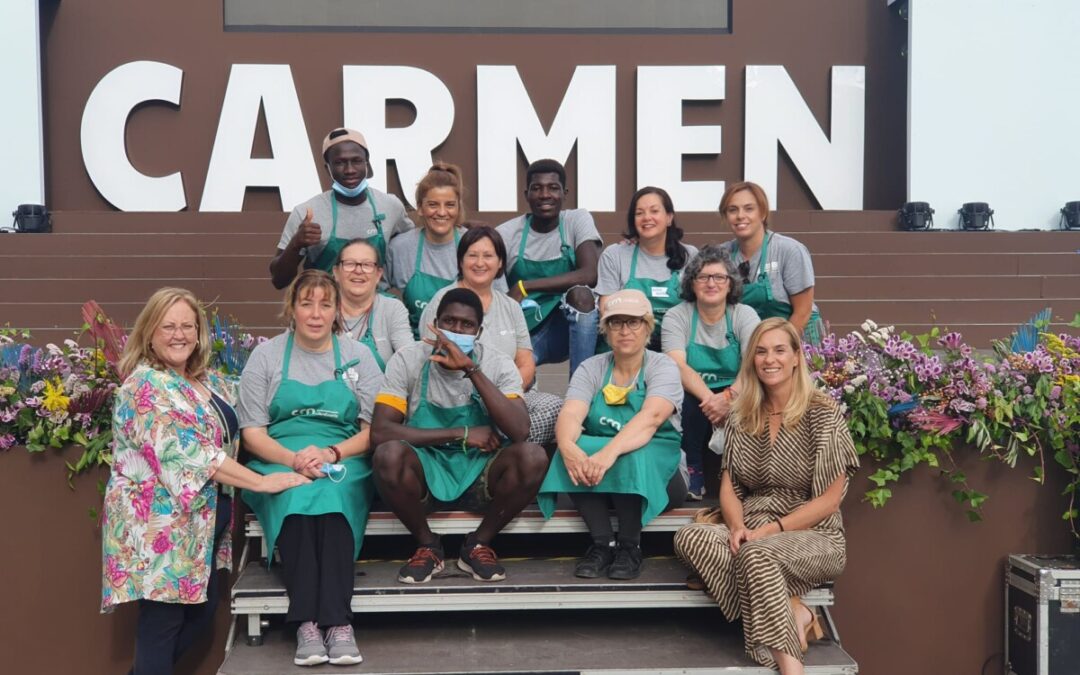 Alumnado del CRN de Jardinería de Los Realejos participa en la ornamentación floral de las Fiestas del Carmen