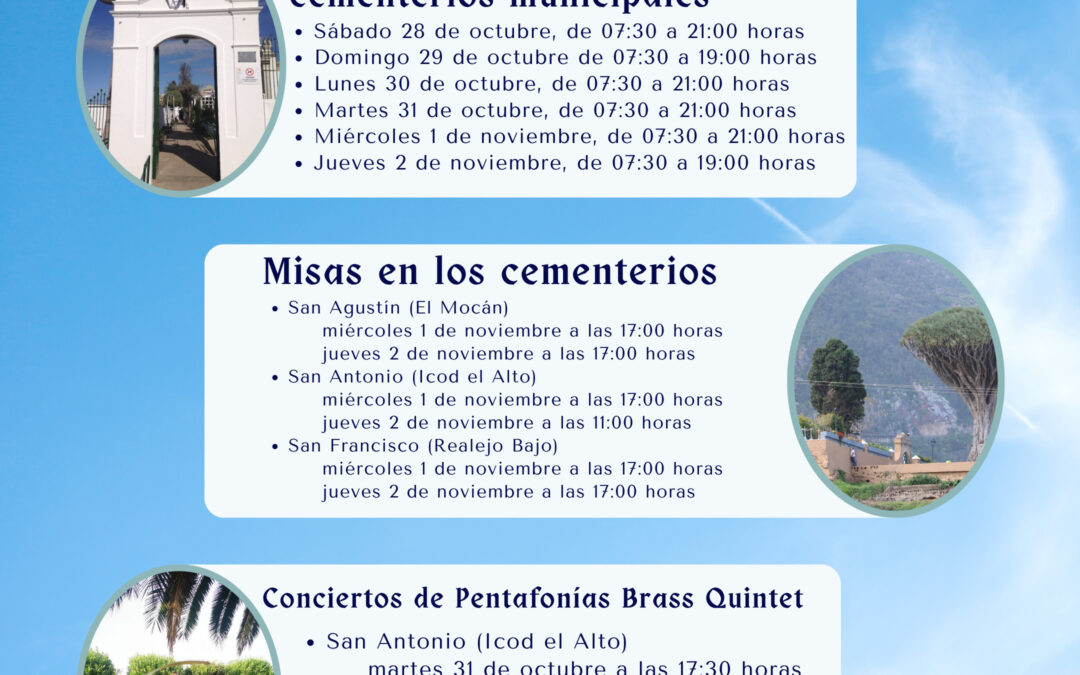 Conmemoración de Finados y Todos los Santos: horarios ampliados, misas y conciertos en cementerios